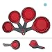 Collapsible Measuring Cup Set | 4 Measuring Cups Set By Comfify | 1/4, (60 Mil) 1/3, (80 mil) 1/2 (125 mil) and 1 cup (250 mil) | Burgundy Red & Grey Color