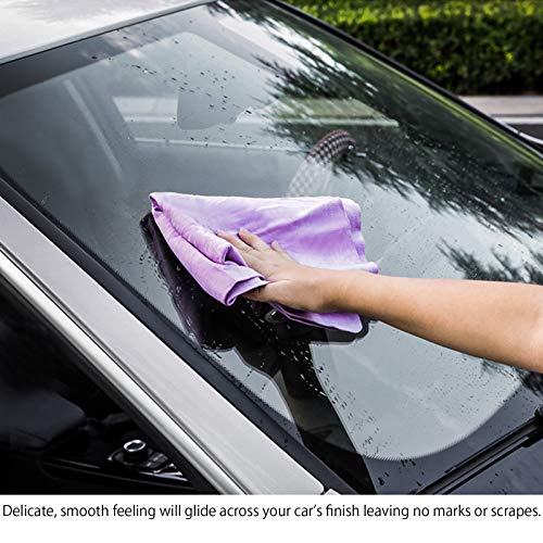 Chamois Cloth For Car - 3 Pack Chamois Drying Cloth Car Drying Towel Super Absorbent Fast Drying Natural Chamois Car Wash Cloth Accessory (17 X 13 Inches) (Blue Purple Yellow) #TOP5