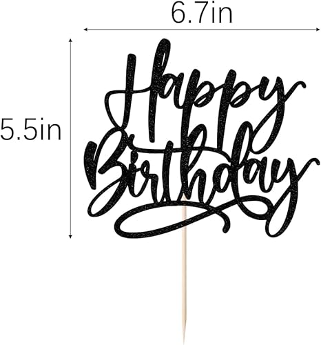 Miniatura 2 de Decoración de pastel de feliz cumpleaños con purpurina, decoración de fiesta de celebración de aniversario, suministros de decoración de fiesta de