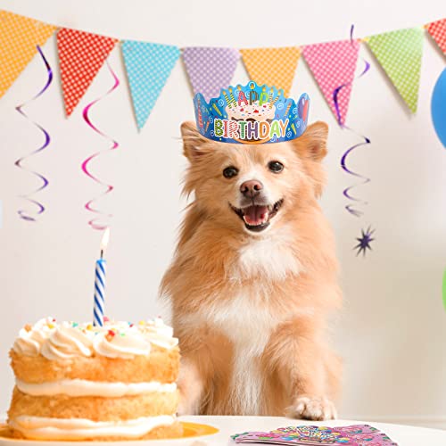 Waenerec 30 Pieces Birthday Crowns For Classroom Adjustable Cute Happy Birthday Hats Colorful Paper Birthday Crown For Kids Family School Teachers Students Party Supplies #TOP3