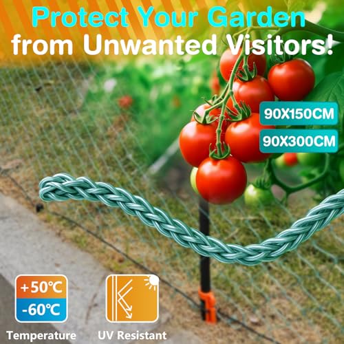 Mobiler Hühnerzaun, 15m 20m 30m 50mx 90cm Begrenzungszaun Geflügelzaun mit Engmaschiges Netz Barrier Fence Plug-In Fence Katzenzaun Gartenzaun für Hof Camping Haus, Grün (15M)