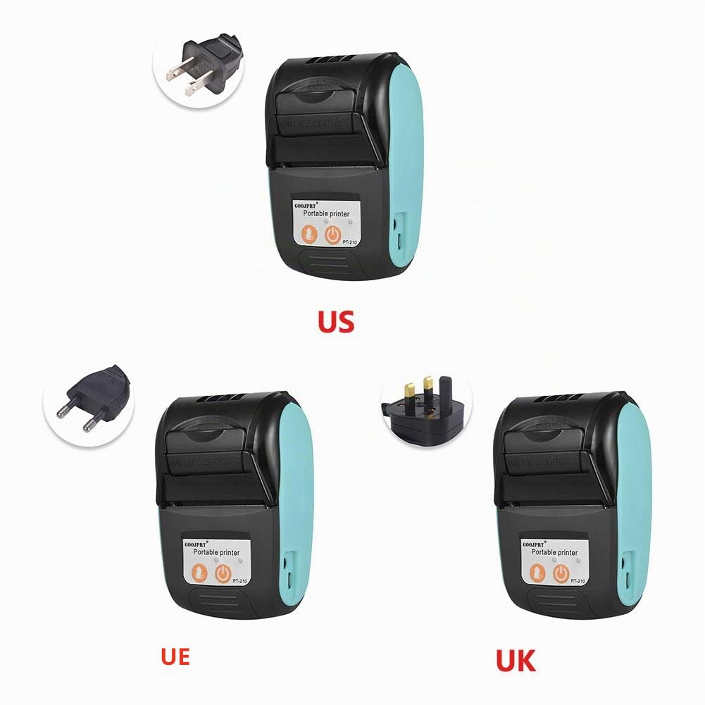 QOTSTEOS Mini imprimante Thermique Bluetooth, 58 mm Wireless USB POS Receipt Machine, Imprimante Thermique Portable, Compatible Android/IO-S et/Windows, pour Studio/Notes/reçus/étiquettes