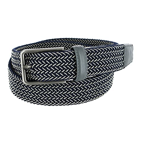 Greg Norman Men's Two Tone Stretch Belt, 32, Black and Grey