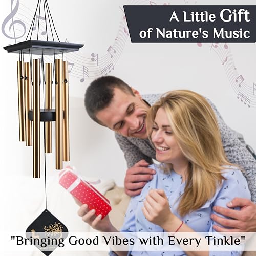 Image of ZAICUS Metal Wind Chime for Home Entrance, Outdoor Wind Bell with Tree of Life Pendant, Hanging Wind Chimes for Garden, Balcony & Patio Decor