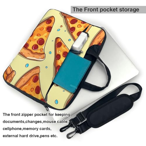 Sac ordinateur portable pizza avec poignée à sangle imperméable