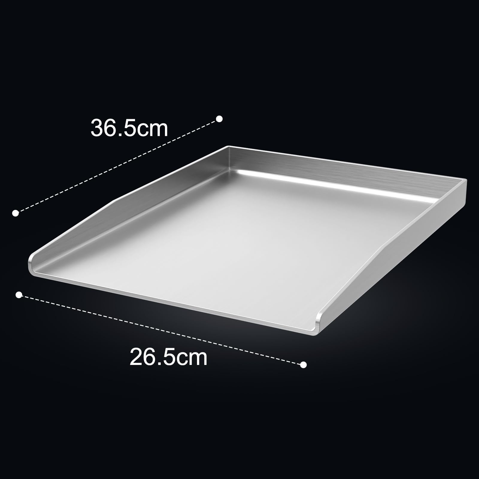 Plancha universal de acero inoxidable, 37 x 26 cm, universal, apta para barbacoa de gas Weber y barbacoa de carbón, rectangular, universal y maciza