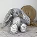 mamir home Geburtsgeschenk Baby Jungen & Mädchen | Hase Kuscheltier personalisiert mit Name & Geburtsdaten I 34cm I Geschenkidee zur Geburt I Taufe