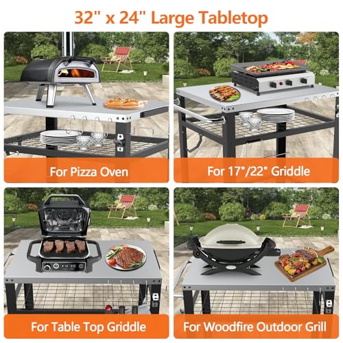 Table de préparation de cuisine mobile M METERXITY pour manquer de place au barbecue - 5