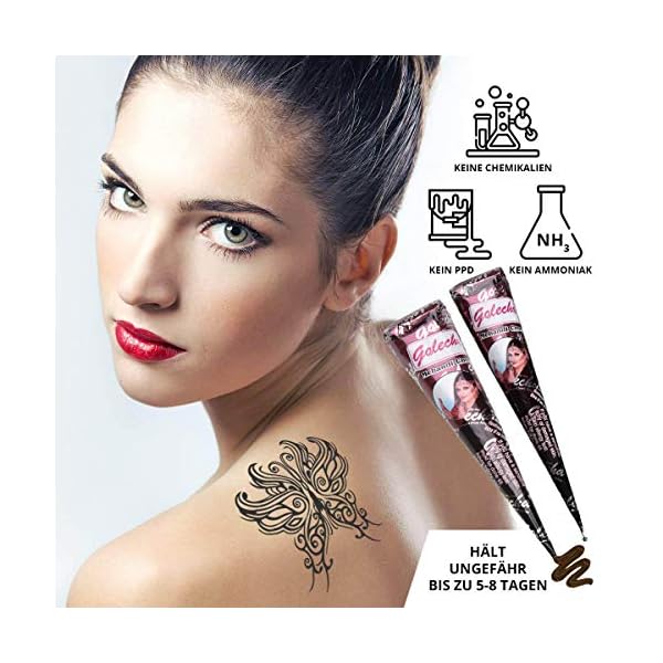 4x Golecha 100% Natural Henna Paste Cones Kegel (Rot-Braun) No Mix, No PPD, 125g – Bild 4