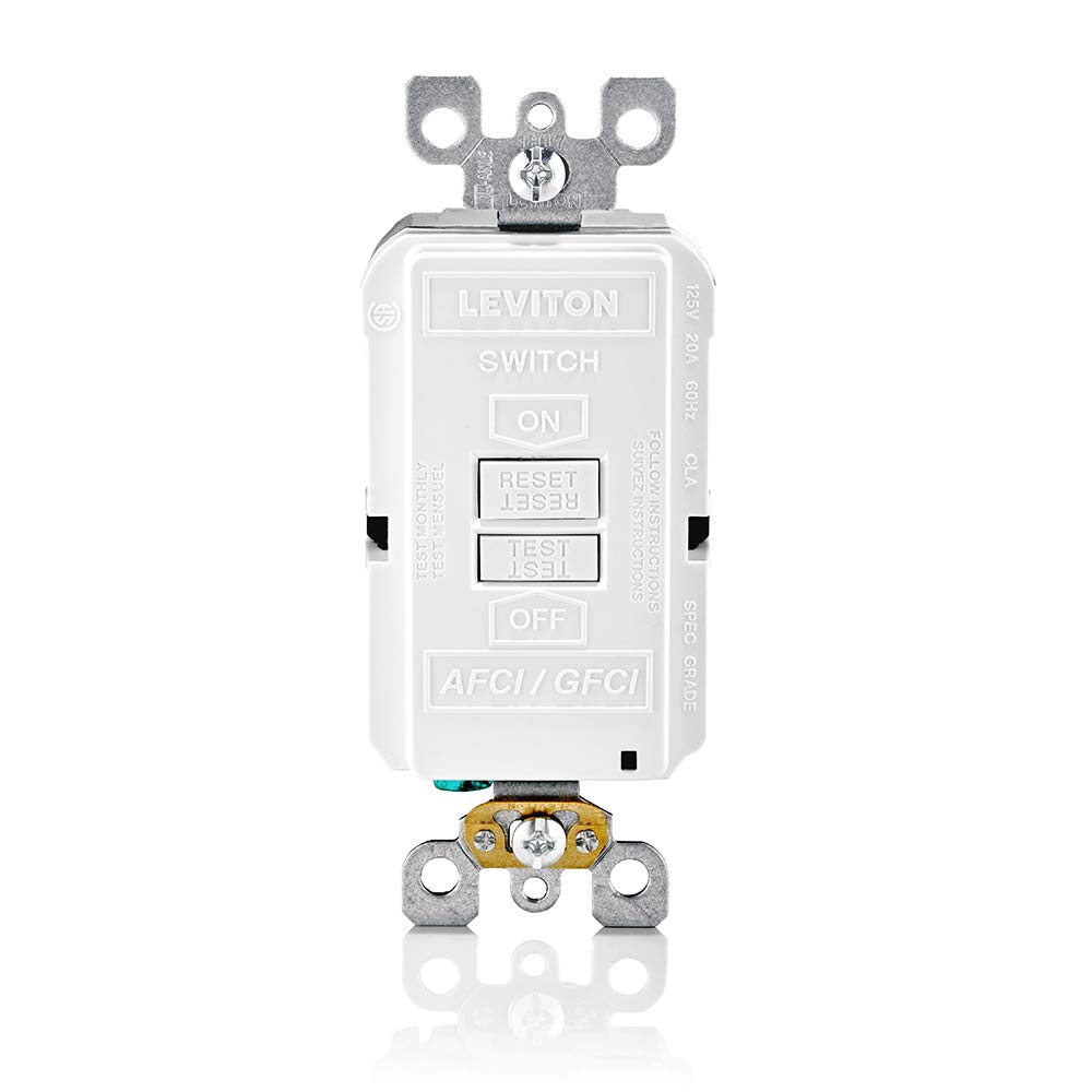 Leviton AGRBF-W cara en blanco AFCI/GFCI de 20A para maxima proteccion contra fallos 2