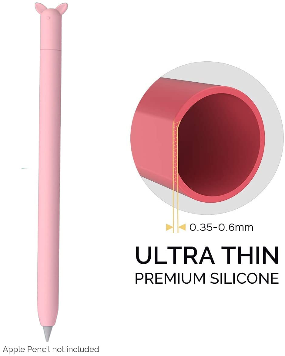 Meyaar Cute Ear Case Silicone Skin Cover for Apple Pencil 2nd Generation, and Protective Nib Cover Accessories Compatible with iPad Pro 11 12.9 inch, (Pink) — Amazon image 6