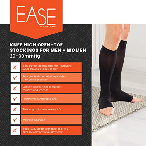 Image of Ease Opaque Open-Toe Knee Highs - 30-40mmHg Firm Compression Stockings