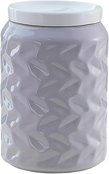 Ceramic Jar with Lid, 34oz Food Storage Jar with Airtight Seal Ceramic Lid for Sugar Tea Spice, Coffee Canister Sugar Container Gray