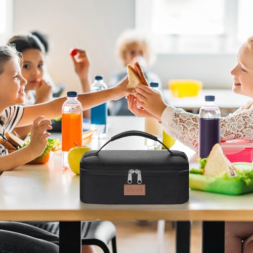 Miniatura 8 de Lifewit Bolsa Termica Porta Alimentos, Pequeña Bolsa Comida Trabajo Para Hombres Y Mujeres, Lancheira Termica, Nevera Portatil Tela, Lunch Bag Para Picnic, Trabajo, Oficina, Escuela, Negro, 4l
