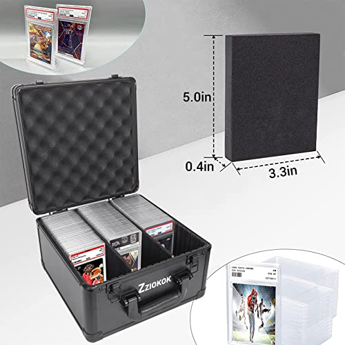 Graded Card Storage Box 120 Bgs Sgc Psa Graded Card Storage Box Sports Card Slab Case Waterproof Display Trading Card Case,,Waterproof Graded Card Display Case With Removable Eva Insert Boards And Padlock Holes,Aluminum Trading Card Storage Box(3 Slots No Card) #TOP1