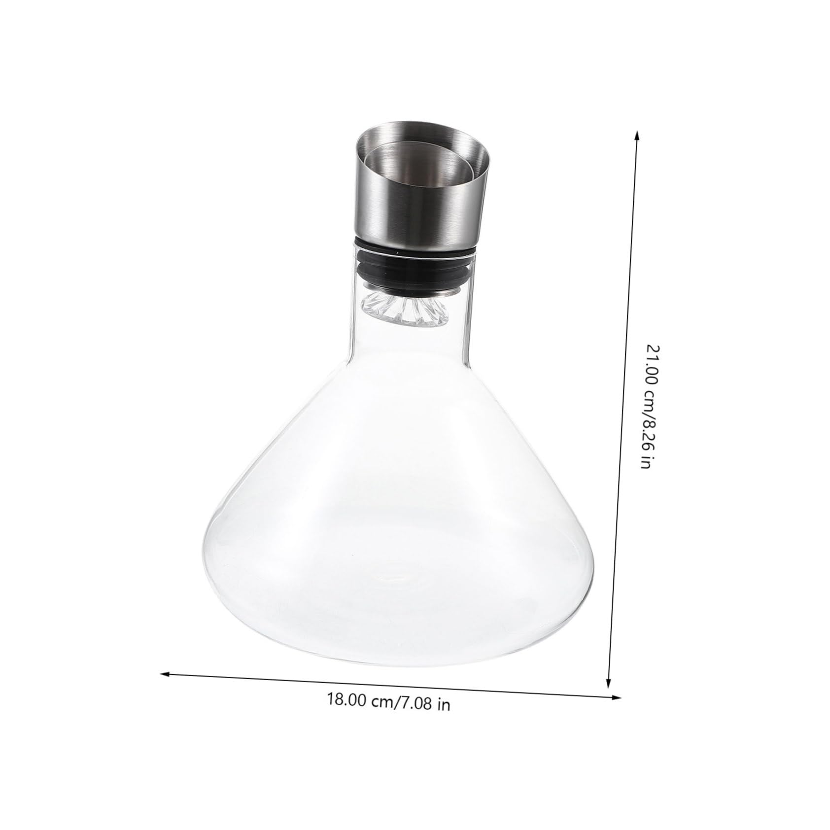 FUNOMOCYA Solid Glass Red Wine Decanter Fast Wine Pitcher Sleek Appearance Long-lasting Production