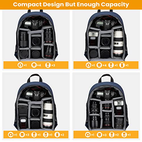 Tarion Camera Bag Professional Camera Backpack Case With Laptop Compartment Waterproof Rain Cover For Dslr Slr Mirrorless Camera Lens Tripod Photography Backpack For Women Men Photographer Blue Tb-S #TOP1