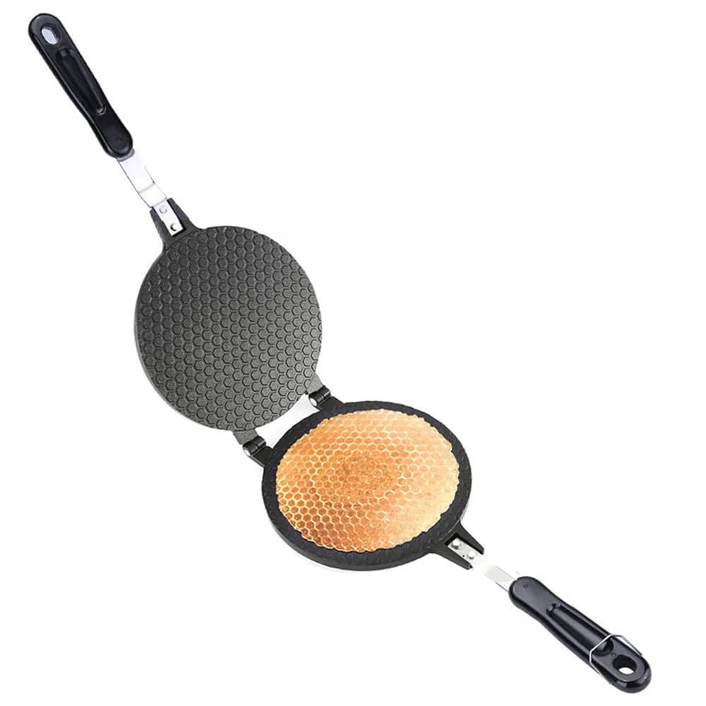 Cono Gelato Waffel Piastra Cono Crêpière Pan per Croccante Frittata - Favo d'ape