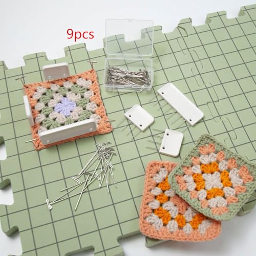 Image of MYADDICTION Knitting Blocking Mats Set Gift with Grids for Crochet Embroidery Crocheting 9 Mats