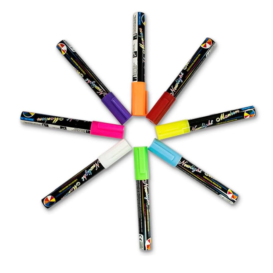 Amazon.co.jp: OUNONA 蛍光ペンセット 8色 チョークマーカー 6mm