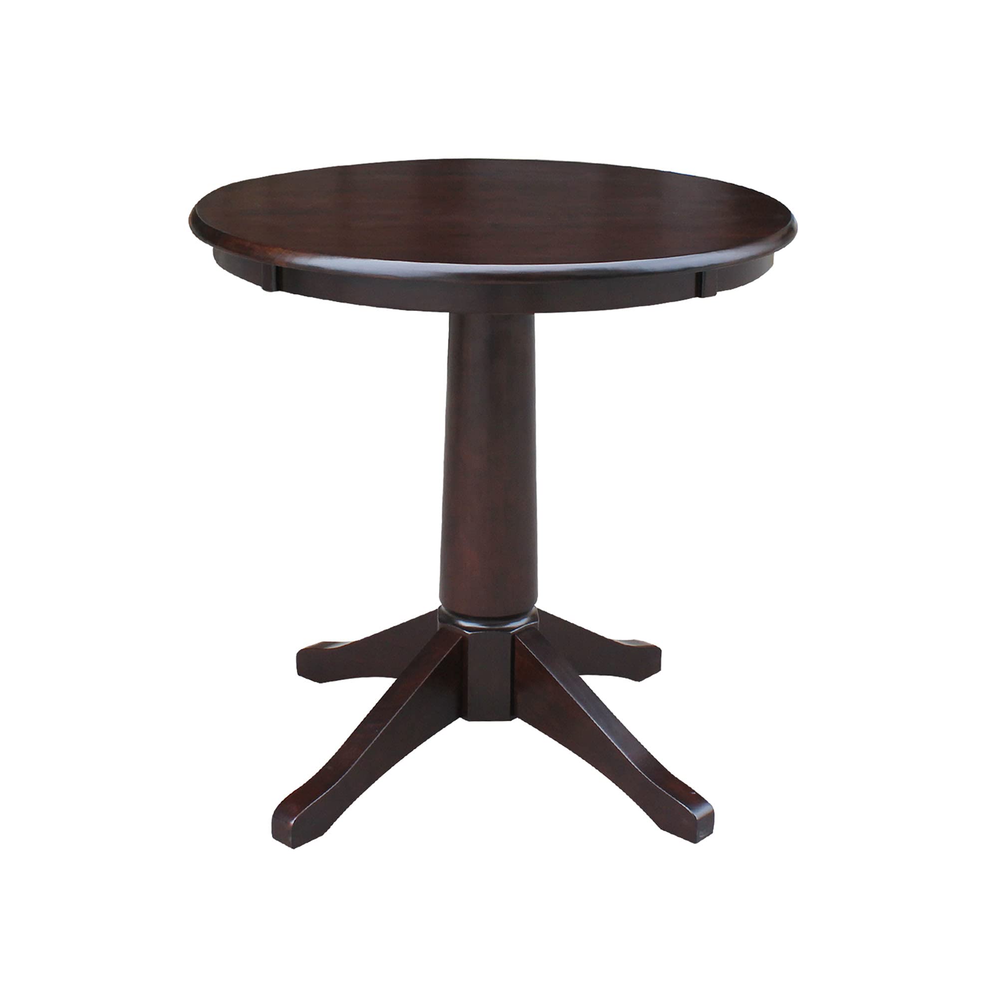 IC INTERNATIONAL CONCEPTS30" Round Top Pedestal Table-28.9" H, Rich Mocha