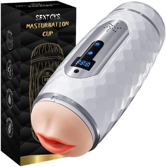 Juguetes sexuales para hombres, masturbador masculino automático con bomba de 12 modos de empuje y vibración, fácil de limpiar