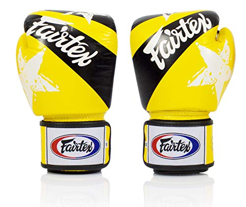 Image of Fairtex Muay Thai Style Sparring Gloves, Yellow /Black, 12-Ounce