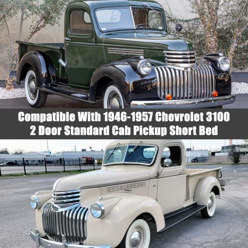 Image of Car Cover Replace for 1946-1957 Chevy 3100 2 Door Standard Cab Short Bed | 300D All Weather Waterproof Car Covers with Inner Cotton Liner for Dust Snow Rain Hail Protection