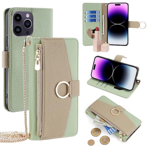 Étui portefeuille pour Samsung S25 Plus robuste et résistant aux chocs vert
