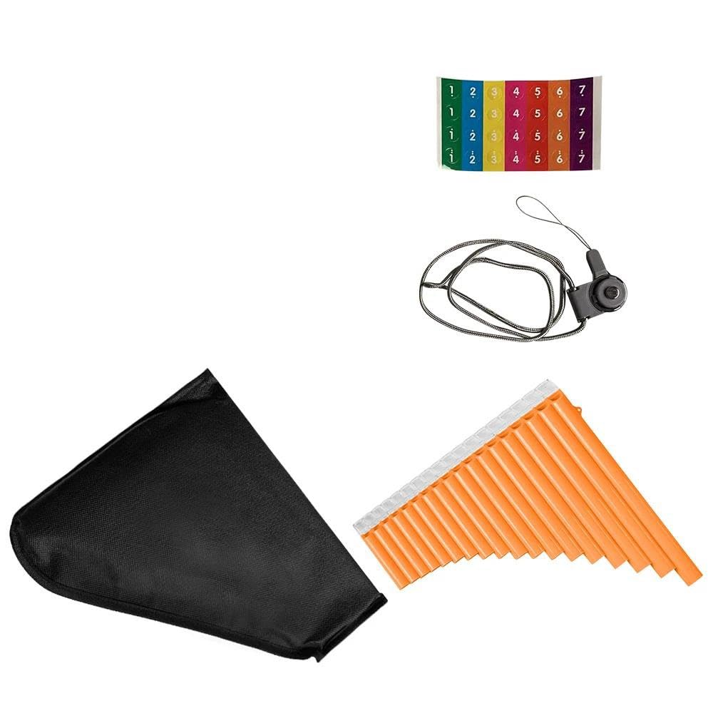 flauto di pan professionale Flauto Di Pan A 18 Tubi G-G3 Tubi Di Pan In Chiave C Flauti Di Pan In ABS Strumento A Fiato Tradizionale Cinese Per Principianti (Color : Orange)