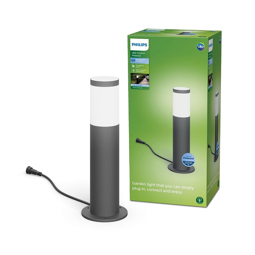 Philips Mygarden, borne extérieure LED ALPENGLOW, nécessite une ampoule E27 max 60W - Noir