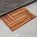Utoplike Teak Wood Bath Mat, 32 x 20 inch Large Wooden Shower Mat for Bathroom, Non Slip Wood Floor Sturdy Mat for Inside Shower Luxury Spa Home or Outdoor