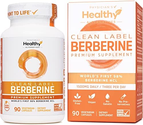 Clean Label Berberine® 1500mg – World’s First 98% Berberine HCl – Highest Purity in the US – No Unnecessary Additives or Synthetics, Non-GMO, Gluten Free, Vegan – 90 Capsules/500mg Per, Made in USA Clean Label Berberine® 1500mg – World’s First 98% Berberine HCl – Highest Purity in the US – No Unnecessary Additives or Synthetics, Non-GMO, Gluten Free, Vegan – 90 Capsules/500mg Per, Made in USA