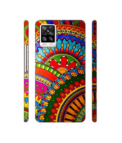 Image of Solimo Plastic Designer Rajasthani Rangoli Art 3D Printed Hard Back Case Backcase for Mobile Cover for Vivo V20, Multicolor