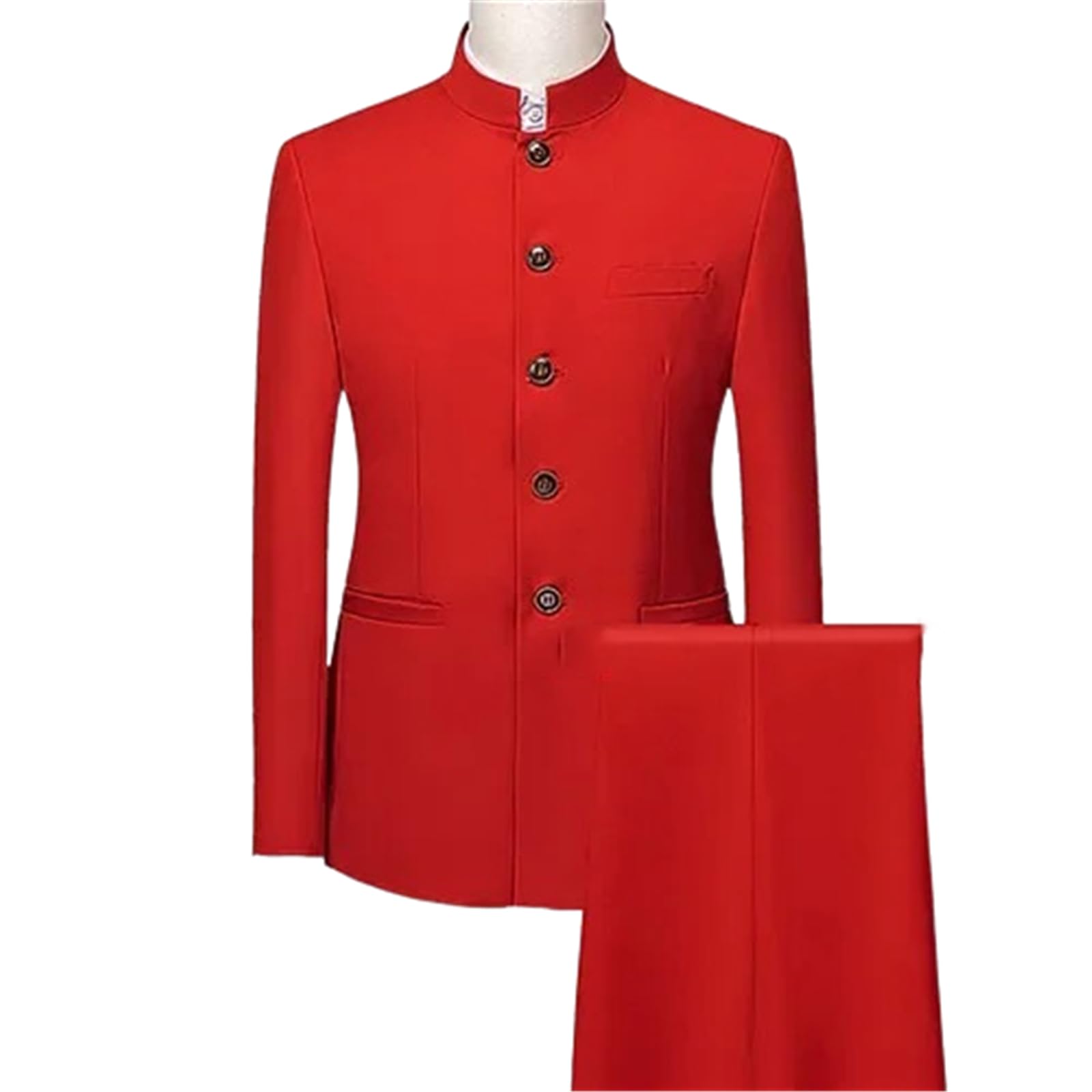 Czarny garnitur ze stójką 2-częściowy zestaw męski biznes ślub slim fit marynarka płaszcz spodnie kamizelka sukienka