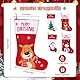 SHAVINGFUN Weihnachtsstrümpfe, 4er-Pack, Cartoon-Weihnachtsmann, Elch, Schneemann, Weihnachtsbaum, personalisierte Weihnachtsstrümpfe zum Aufhängen für den Weihnachtsbaum, Familiendekoration