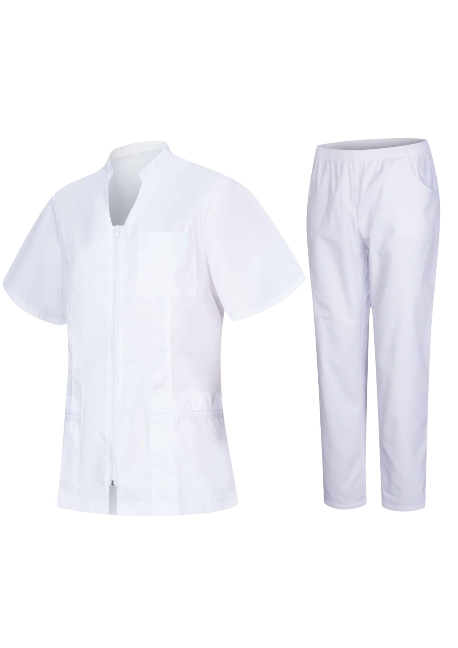 Victory Uniforme Sanitario Mujer Profesional Médico Cómodo Transpirable Resistente Uso Diario Hospital Clínica Laboratorio Trabajo Algodón Poliester Cremallera Lavable 702-8312