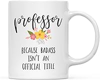 Vista 7 de Andaz Press Taza de café de 11 onzas, regalo de broma, madrina porque Badass no es un título oficial, gráfico floral, paquete de 1