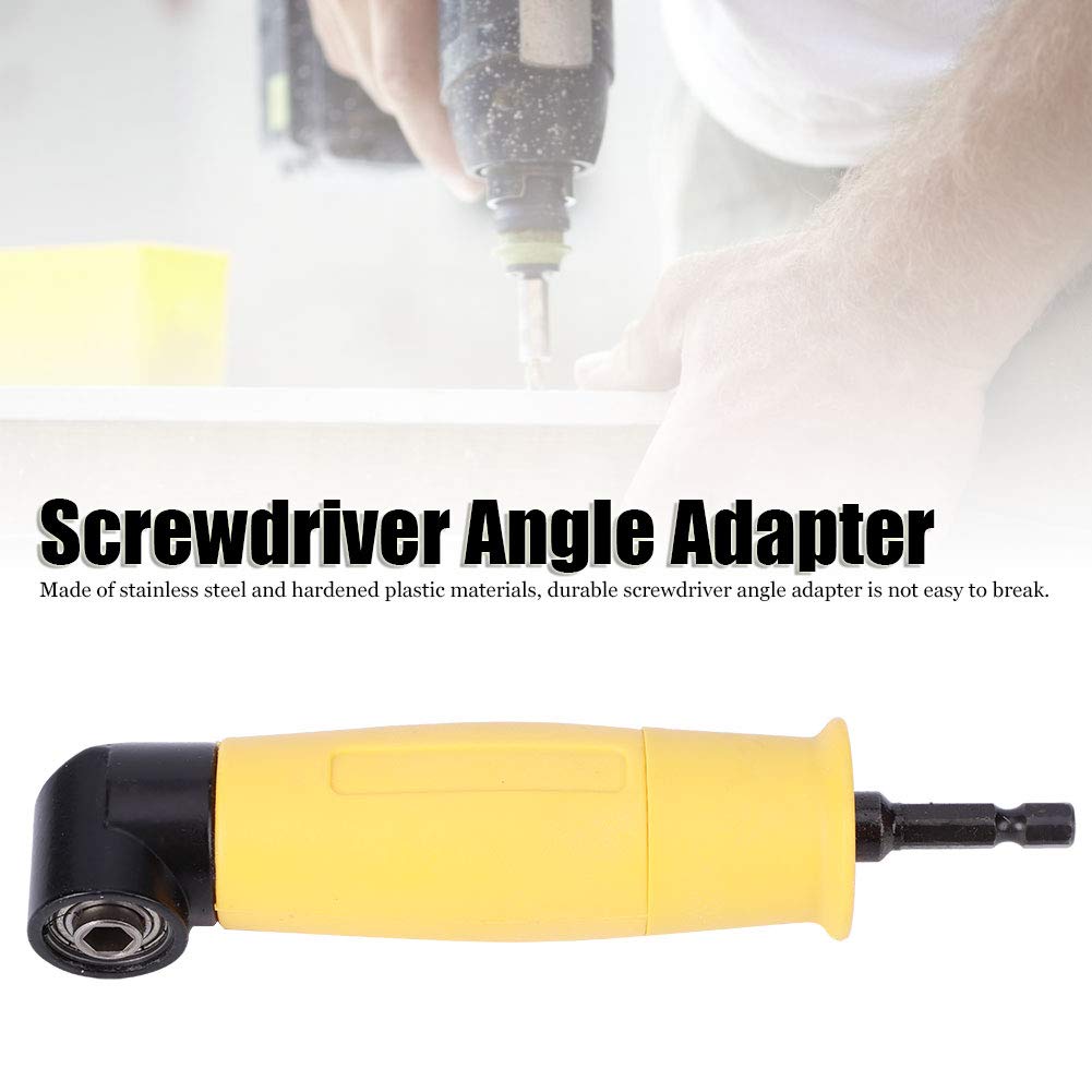 ANKROYU Screwdriver Angle Adapter, Stainless Steel Angle Screwdriver Attachment with Plastic Handle, 90 Degree Electric Screw Driver Adapter