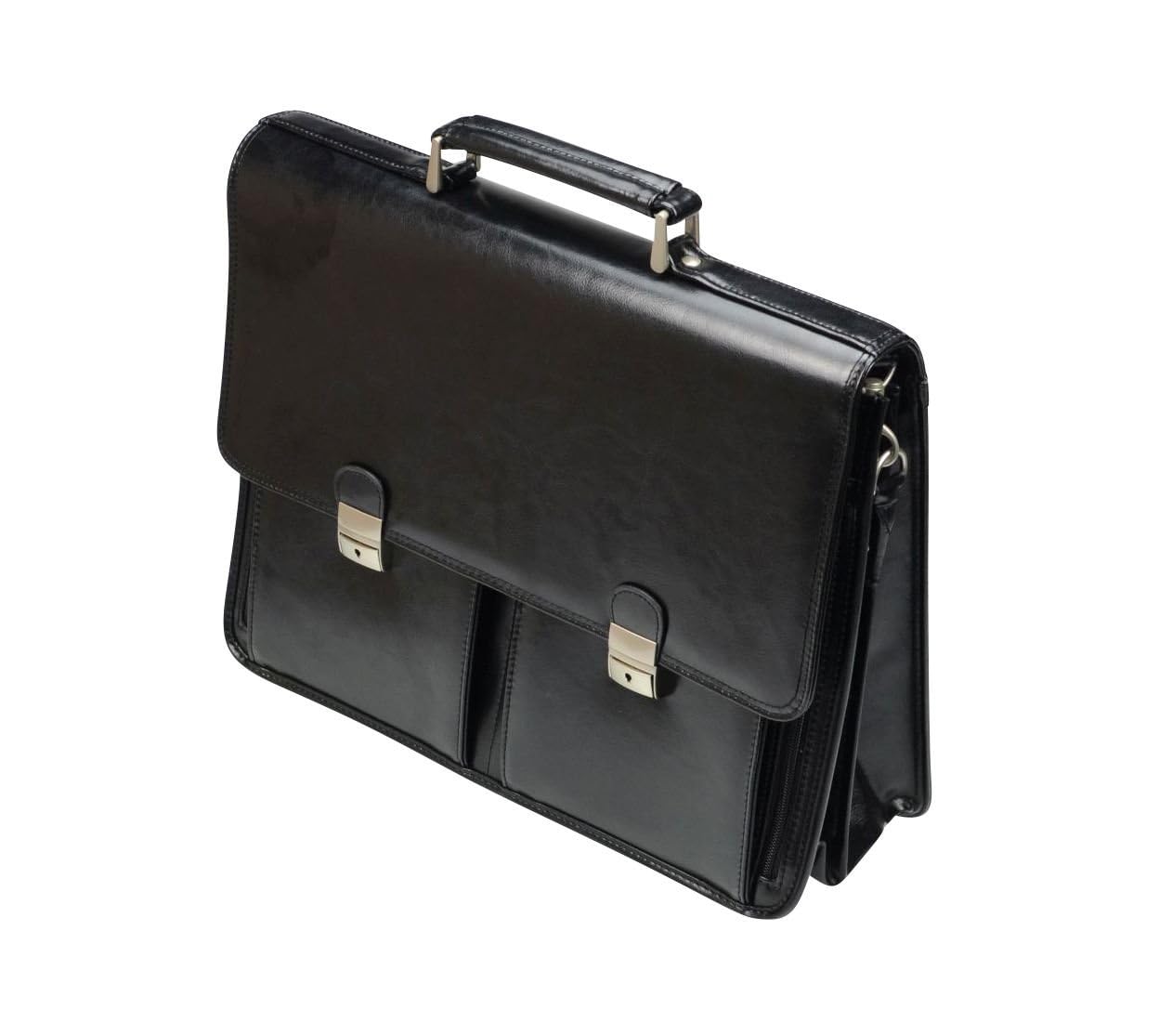 Alassio 47118 - Aktentasche Veneto, aus Lederimitat, ca. 42 x 32 x 15 cm, schwarz