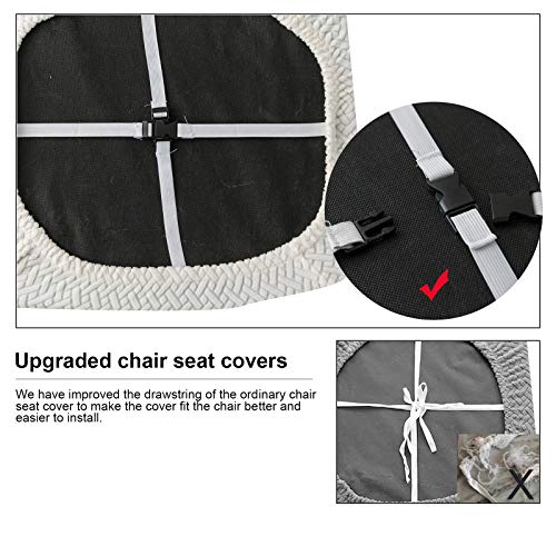 Genina Waterproof Seat Covers For Dining Room Chairs Covers Dining Chair Seat Covers Kitchen Chair Covers Slipcovers (White, 4 Pcs) #TOP2