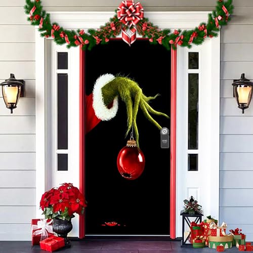 REGAPOG Grinch Weihnachtsdeko Tür Abdeckung Dekoration Grinch Hängen...