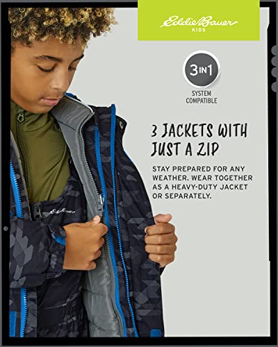 Eddie Bauer Kids Ski Jacket - Waterproof 3 In 1 Insulated Coat With Removable Shell Jacket For Boys And Girls (3-16), Size 3-4, Black Galaxy #TOP4