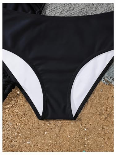 Image of RoseSeek Girl's 3 Piece Cute Bowknot Bathing Suit Halter Triangle High Waisted Swimsuit with Beach Cover Up Skirt