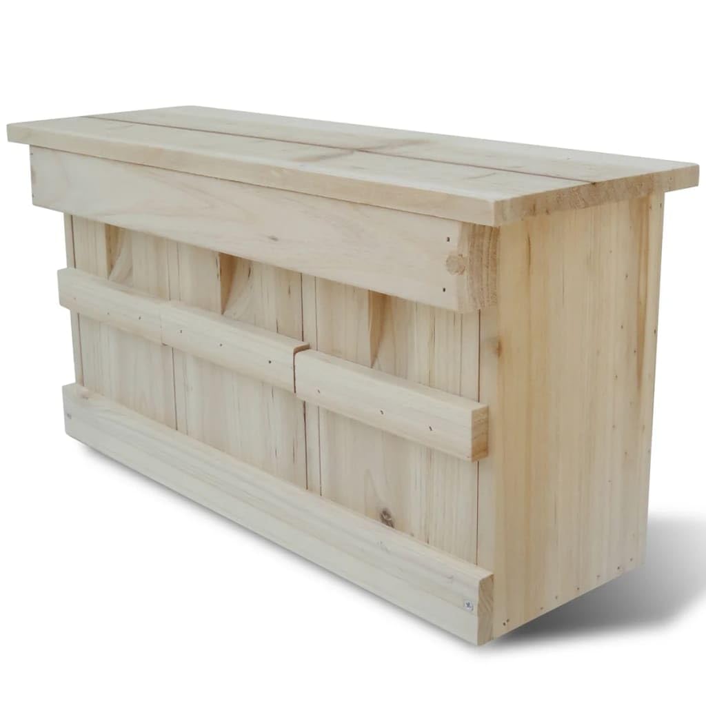 Caja nido de madera para pájaros silvestres, caja nido de madera para pájaros pequeños, 44 x 15,5 x 21,5 cm