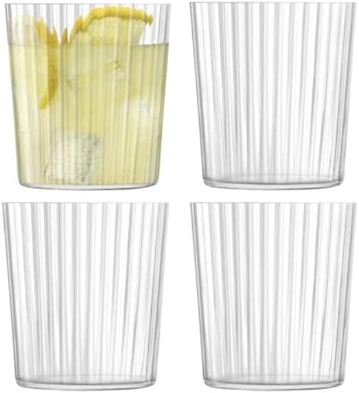 Gio Line Tumbler 390ml Clear | Set of 4 | Dishwasher Safe | GI22