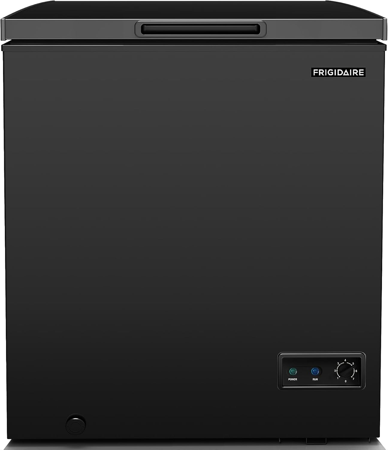 Frigidaire EFRF5003-BLACK Chest Deep Freezer-GARAGE-READY, 5.0 Capacity, Black-Adjustable Thermostat-Removable Vinyl Coated Wire Basket-Easy Defrost Drain, 5 cu ft
