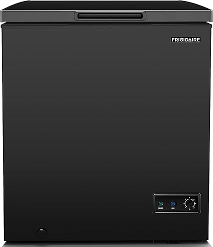 FRIGIDAIRE EFRF5003-BLACK Chest Deep Freezer-Garage-Ready, 5.0 Cu. Ft. Capacity, Black-Adjustable