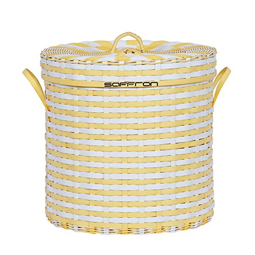 Saffron Lifestyle PVC Laundry Basket 39 Cm x 42 Cm, Bumble Bee White