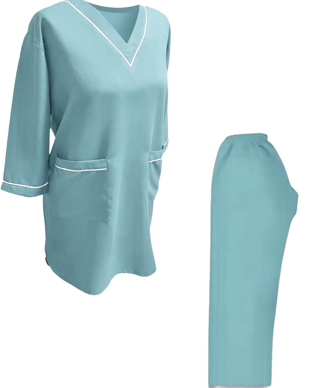 Symmetry ApparelLong Sleeves Housemaid Uniform, Maid and Nanny dress set with long top & pants